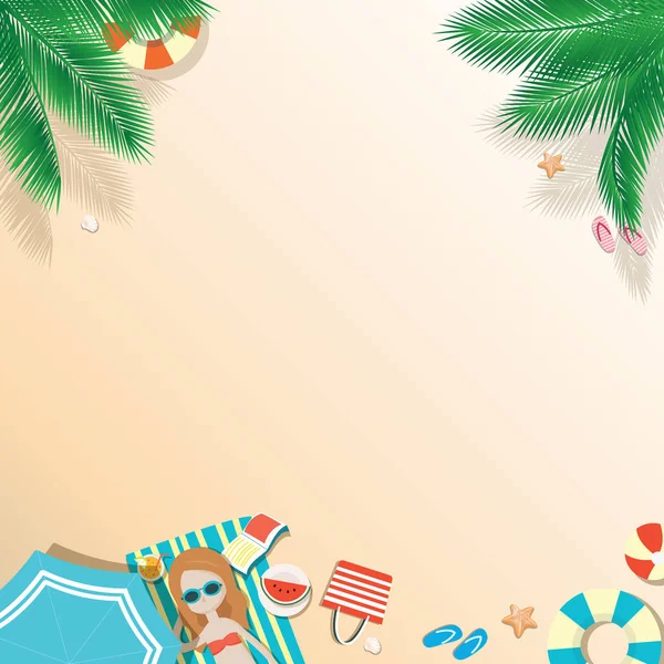 Summer beach vector background — Stock Vector