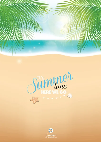 Καλοκαίρι παραλία διάνυσμα φόντο — Διανυσματικό Αρχείο