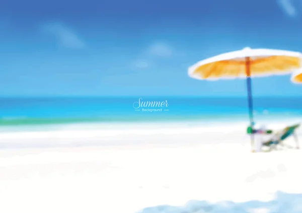 Blur hermosa playa de arena blanca de verano - vector de fondo — Vector de stock