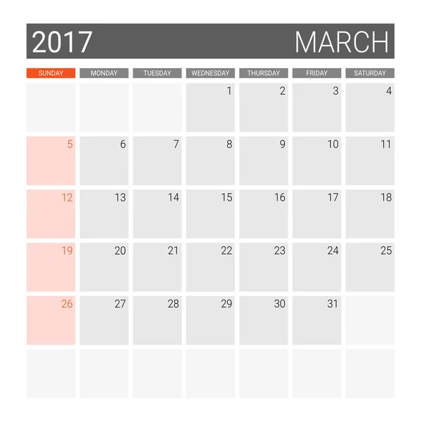 2016-125-vector-calendar2017-01-02 — ストックベクタ