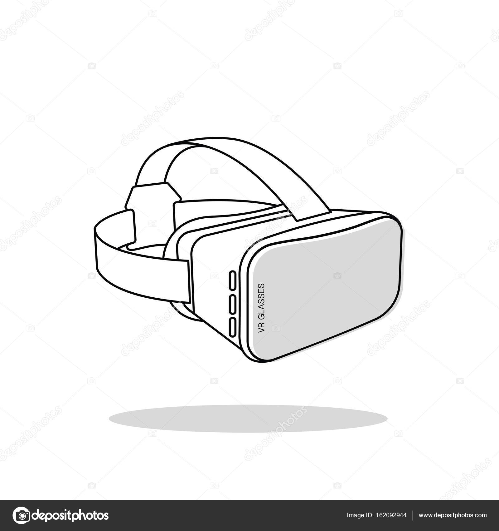 Gafas VR vector virtual Reality auricular icono. Realidad virtual