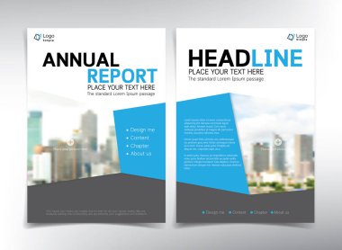 Modern beyaz mavi ve gri kapak sayfası, vektör şablonu