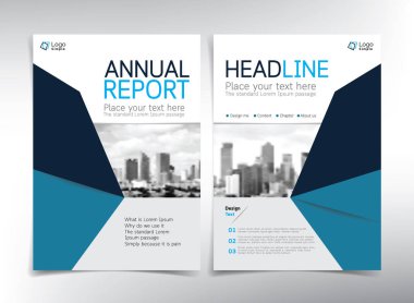 Modern beyaz ve mavi iş kapak sayfası, vektör şablonu 