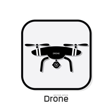 Beyaz arkaplanda İHA vektör simgesi