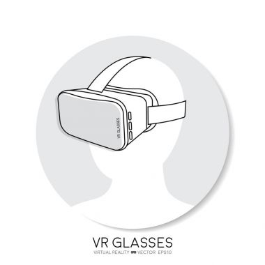 sanal gerçeklik (Vr) elbise erkek gözlük - vektör simgesi