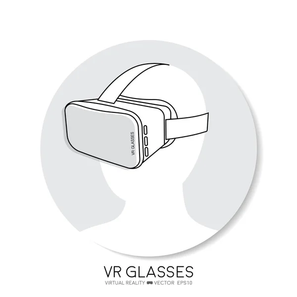 Un hombre que lleva gafas de realidad virtual (o VR) - icono de vector — Vector de stock