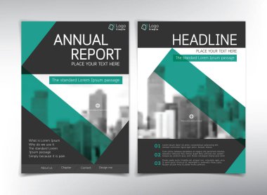 Modern iş kapak sayfası, vektör şablon, siyah ve yeşil