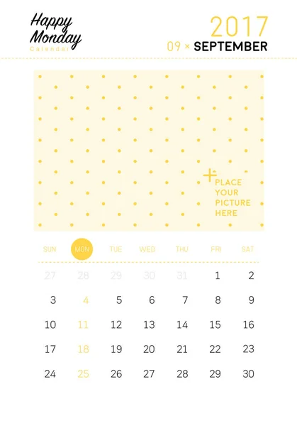 2017 calendario de abril (o planificador de escritorio ) — Vector de stock