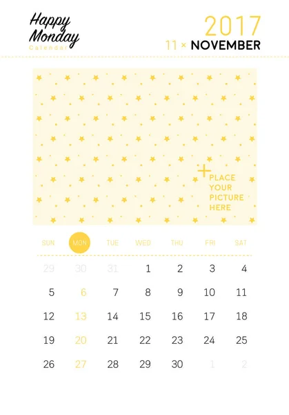 2017 April-Kalender (oder Schreibtischplaner)) — Stockvektor