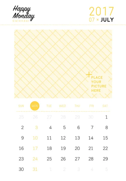 2017 April calendar (or desk planner) — Stock Vector