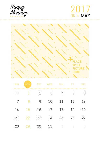 2017 calendario de abril (o planificador de escritorio ) — Vector de stock