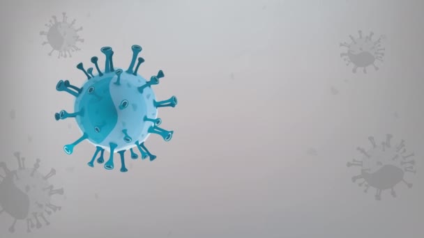 Detener Signo Coronavirus Con Partículas Virus Sobre Fondo Gris — Vídeo de stock