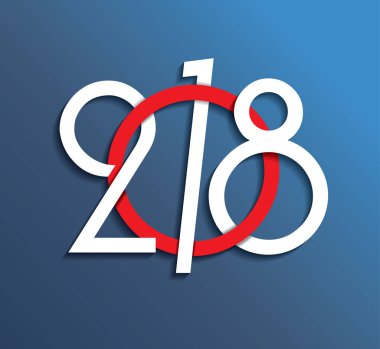 2018 happy New Year veya Noel arka plan yaratıcı tebrik kartı