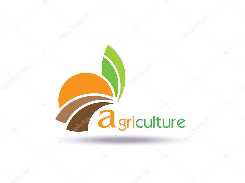 Agriculture Logo Template Design. Icon, Sign or Symbol, organic, farm, nature, ecology. Vector flat design