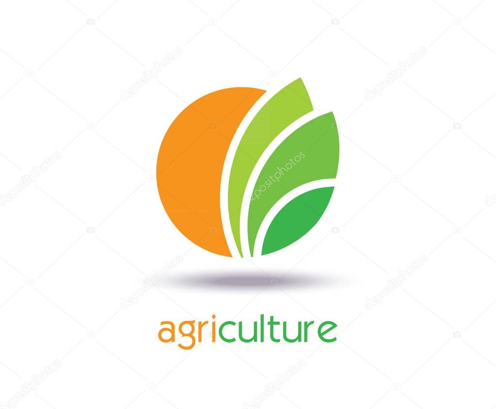 Agriculture Logo Template Design. Icon, Sign or Symbol. farm, nature, ecology. Vector flat design