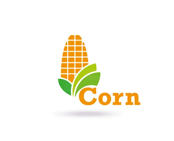 農業のロゴのテンプレート デザイン。トウモロコシのアイコン、記号またはシンボル. — ストックベクタ