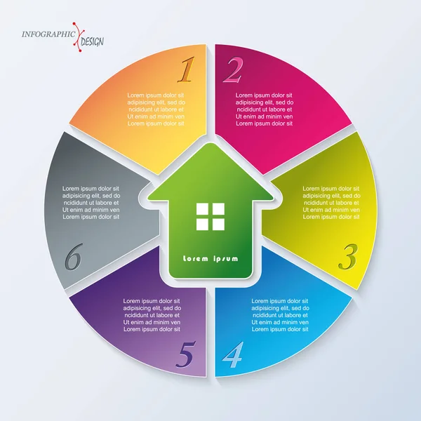 Modello di infografica immobiliare — Vettoriale Stock