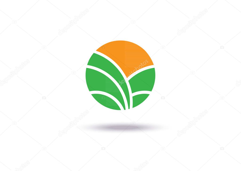 Agriculture Logo Template Design. Icon, Sign or Symbol. farm, nature, ecology. Flat design