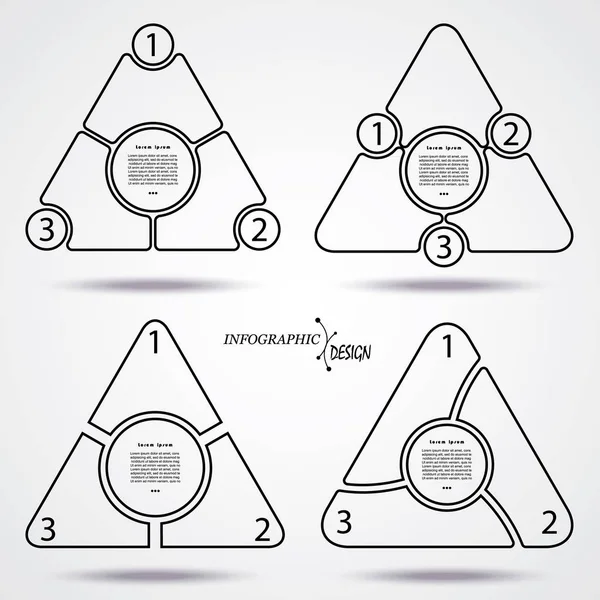 Шаблоны векторных треугольников для инфографики. Плоский дизайн — стоковый вектор