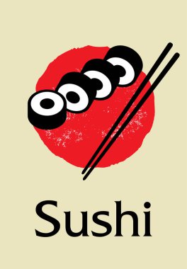 Suşi simge tasarlamak Asya Street Fast Food in Logo vektör 