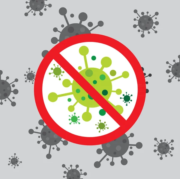 No coronavirus. Stop Biological hazard.Coronavirus outbreak. Caution coronavirus.  Coronavirus danger. Dangerous virus. — Stock Vector