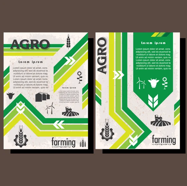 Plantilla de diseño de folleto agrícola para empresa agrícola, conferencia agrícola, foro, evento, exposición, negocio — Archivo Imágenes Vectoriales