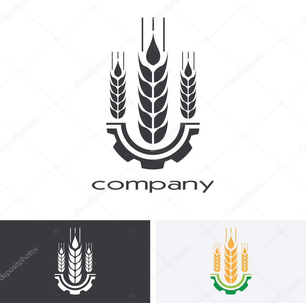 Agriculture Logo Template Design. Icon or Symbol. farm, nature, agro company, farming. Vector flat design