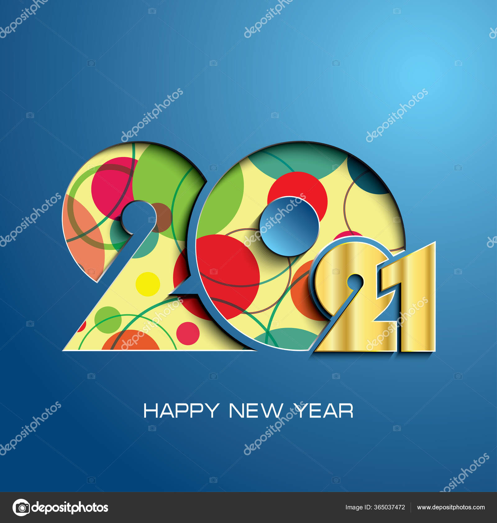 2021 Happy New Year Text Design Blue Background Creative Design Stock  Vector Image by ©igormishchenko #365037472