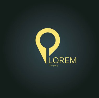 Vektör logosu. İşletme logosu, projeler. Koyu arkaplanda yaratıcı altın sembol.