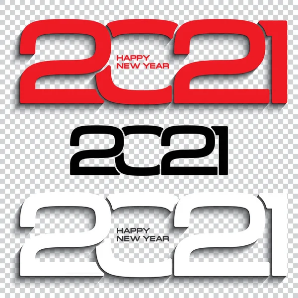 2021 Aislado Sobre Fondo Transparente Diseño Creativo Para Tarjeta Felicitación — Archivo Imágenes Vectoriales