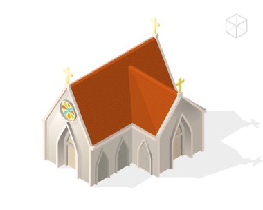 Beyaz arka plan üzerinde Kilise