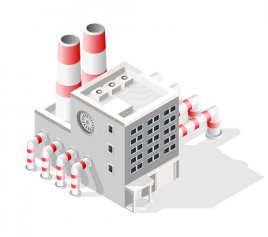 Beyaz arka plan üzerinde fabrika