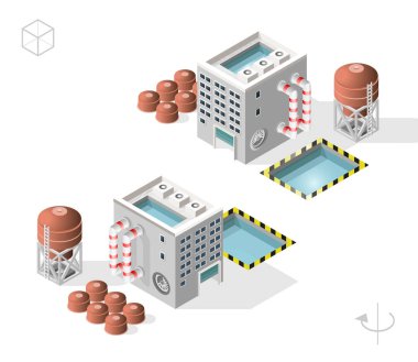 Beyaz arka plan üzerinde fabrika