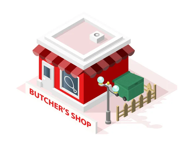 Butcher 's Shop em fundo branco — Vetor de Stock