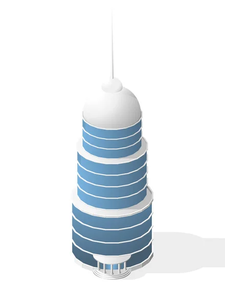 Isolerade isometrisk skyskrapa — Stock vektor