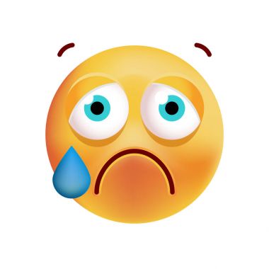 Beyaz arka plan üzerinde ağlayan şirin güçlü duygu. İzole vektör çizim 