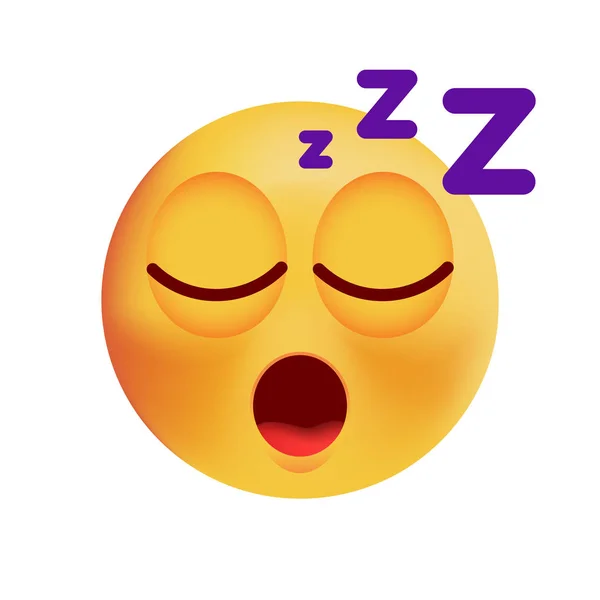 Emoticono de sueño lindo sobre fondo blanco. Ilustración vectorial aislada — Vector de stock