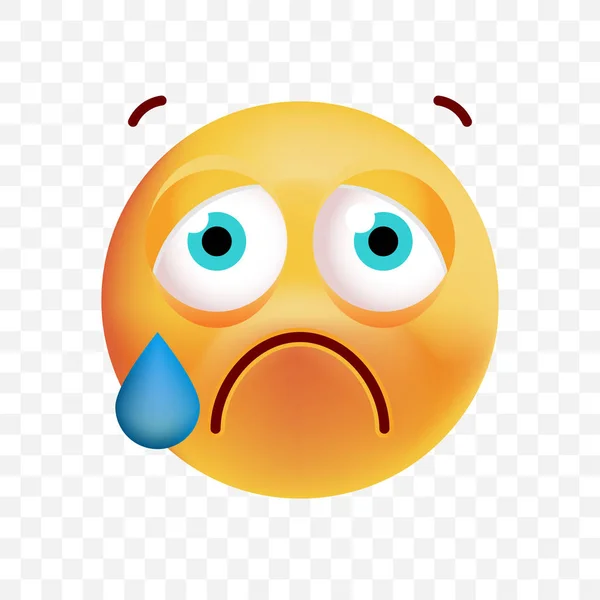 Vector Cartoon Cute Crying Face Emoji Isolated Illustration Stock  Illustration - Download Image Now - iStock