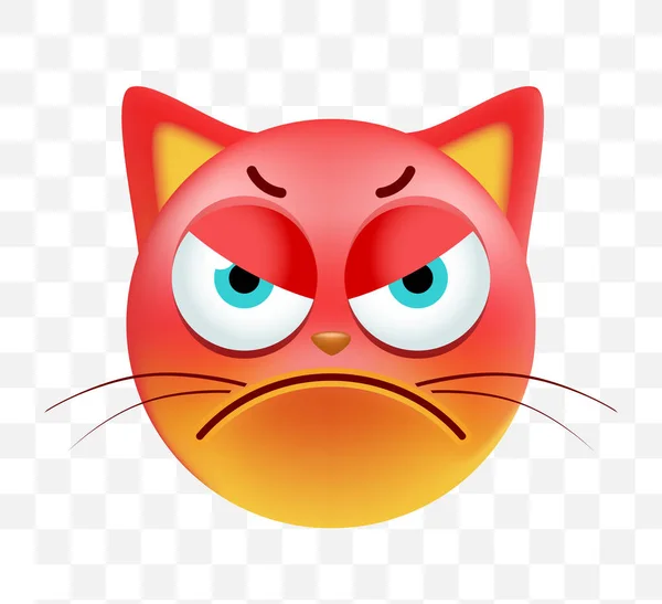 Isolated Cute Angry Cat Emoji Stock Illustration - Illustration of smile,  kawaii: 225096209
