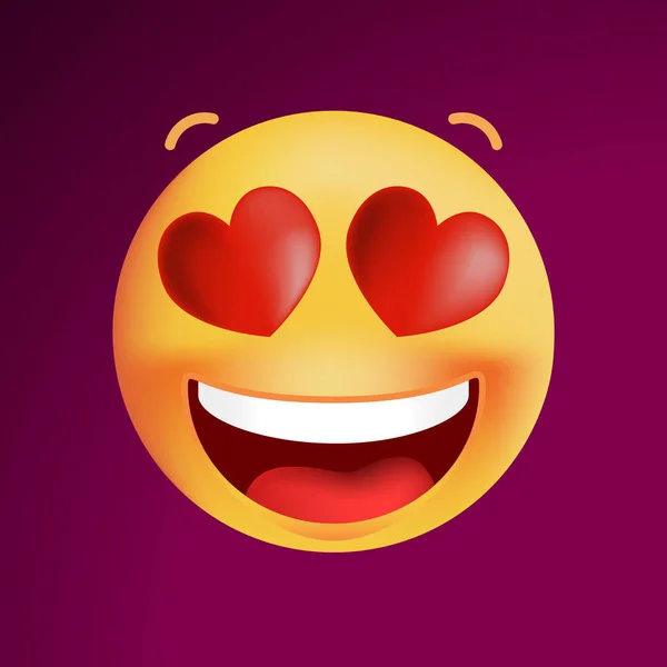 Cute In Love Emoticon on White Background. Isolated Vector Illustration ...