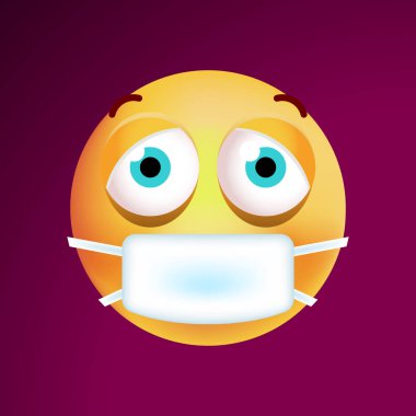 Koyu arka plan üzerinde şirin hasta güçlü duygu. İzole vektör çizim 