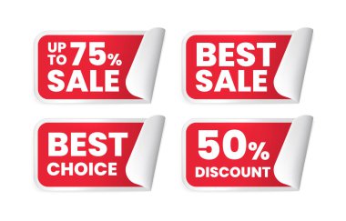 Beyaz Arkaplanda Yüksek Kaliteli Gerçekçi Etiketler. İzole Vektör Elementleri