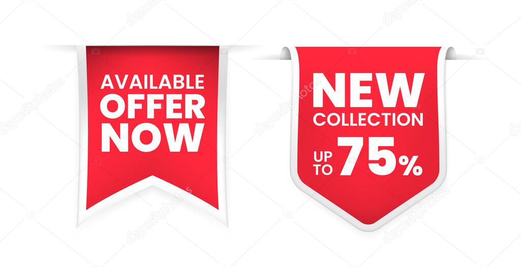 Set of High Quality Realistic Labels on White Background . Isolated Vector Elements