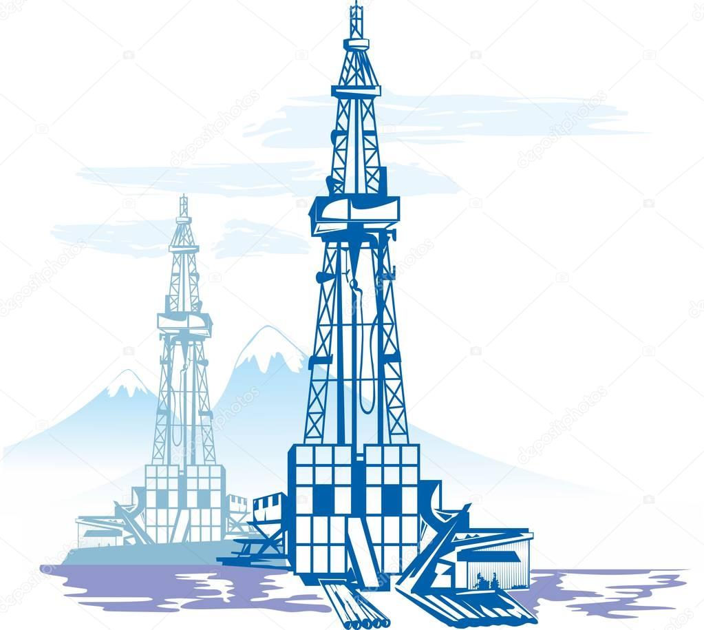 Oil and gas production, drilling rig