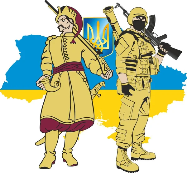 Ukrainian warriors of light — Stock Vector