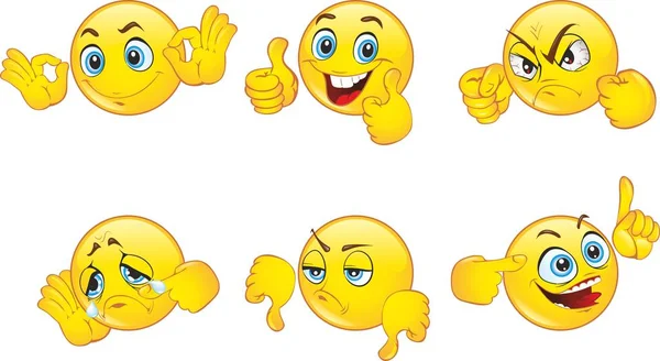 Smileys emoticons set — Wektor stockowy