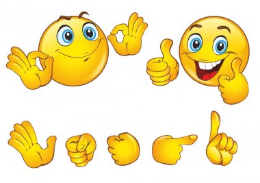 Smileys face with positive emotions clipart