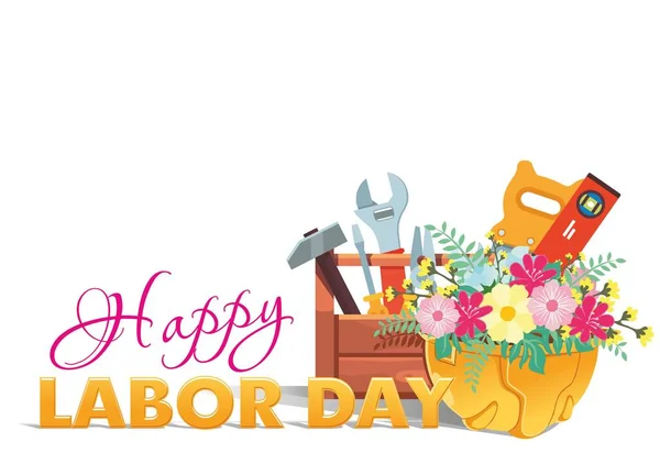 Happy Labor day greeting card — Stock Vector