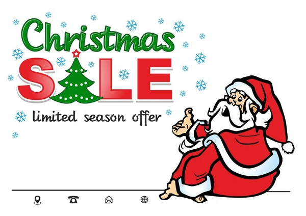 Christmas Sale Season Design Template Label, landing page — Stock Vector