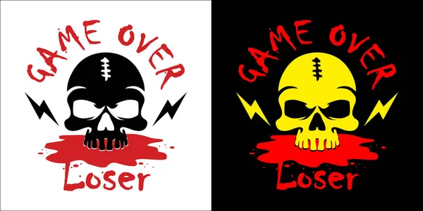 Skull game over icon — Stock Vector